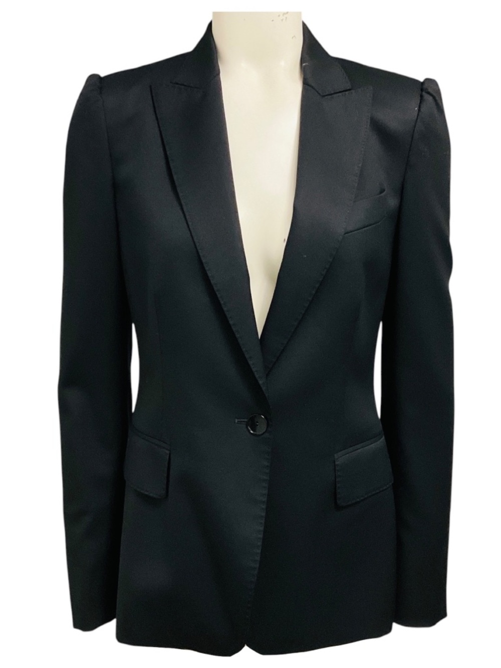 STELLA MCCARTNEY BLACK CLASSIC ONE BUTTON BLAZER JACKET